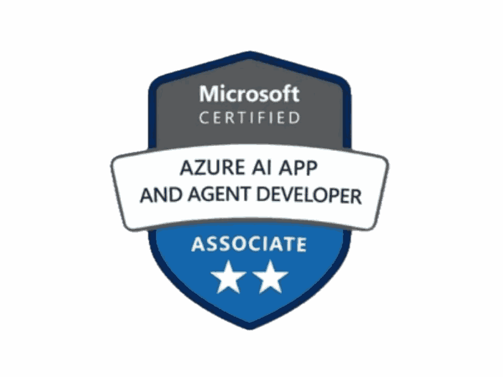 Microsoft Certified: Azure AI Apps and Agents Developer Associate badge
